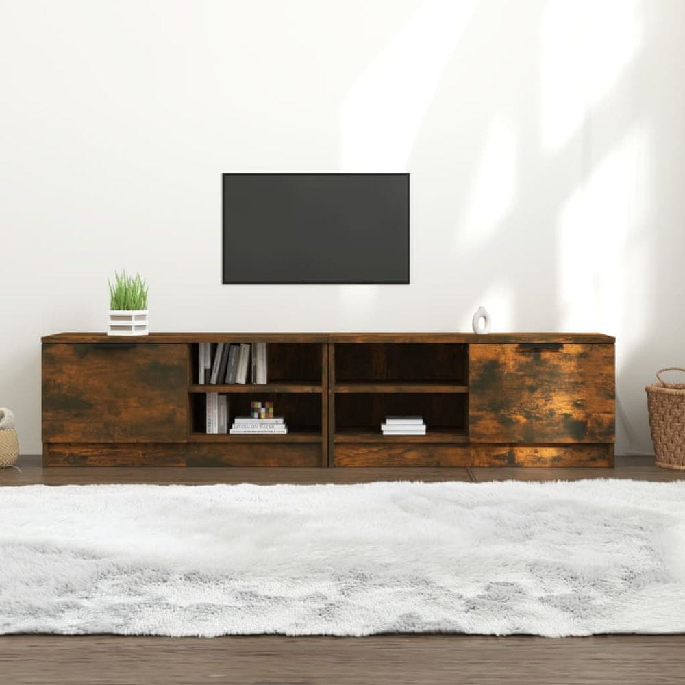 Vidaxl TV stolíky 2 ks dymový dub 80x35x36,5 cm spracované drevo